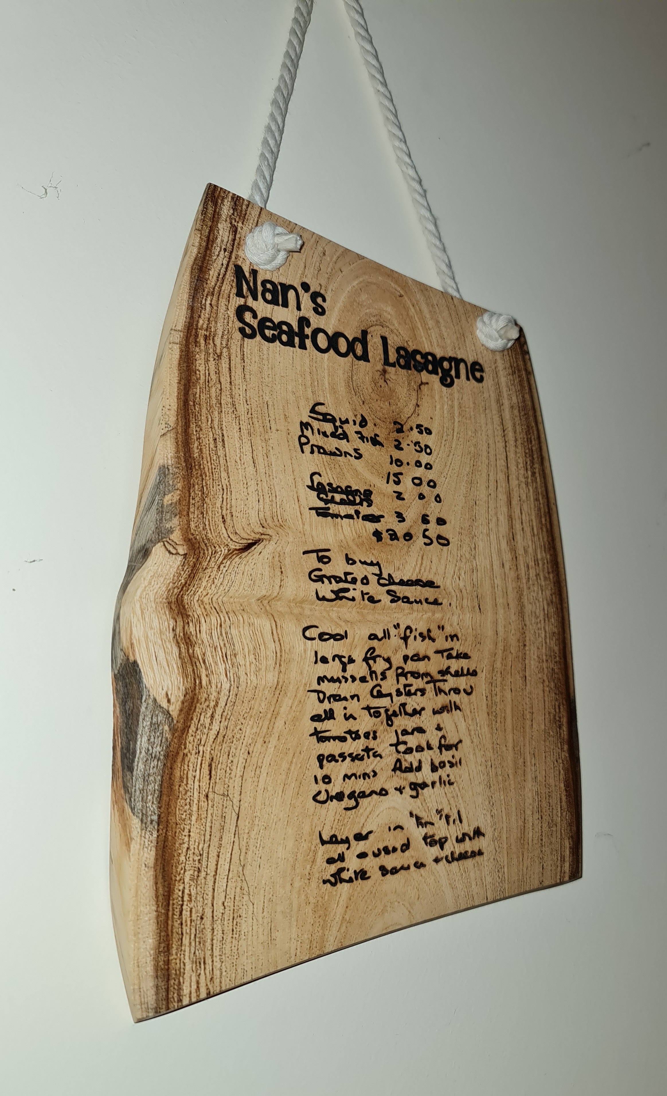 Personalised wooden engraving